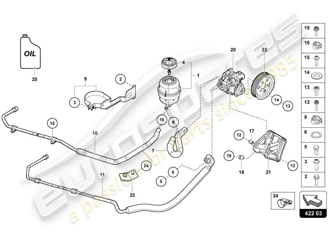 lamborghini lp720-4 coupe 50 (2014) electric power steering pump parts diagram