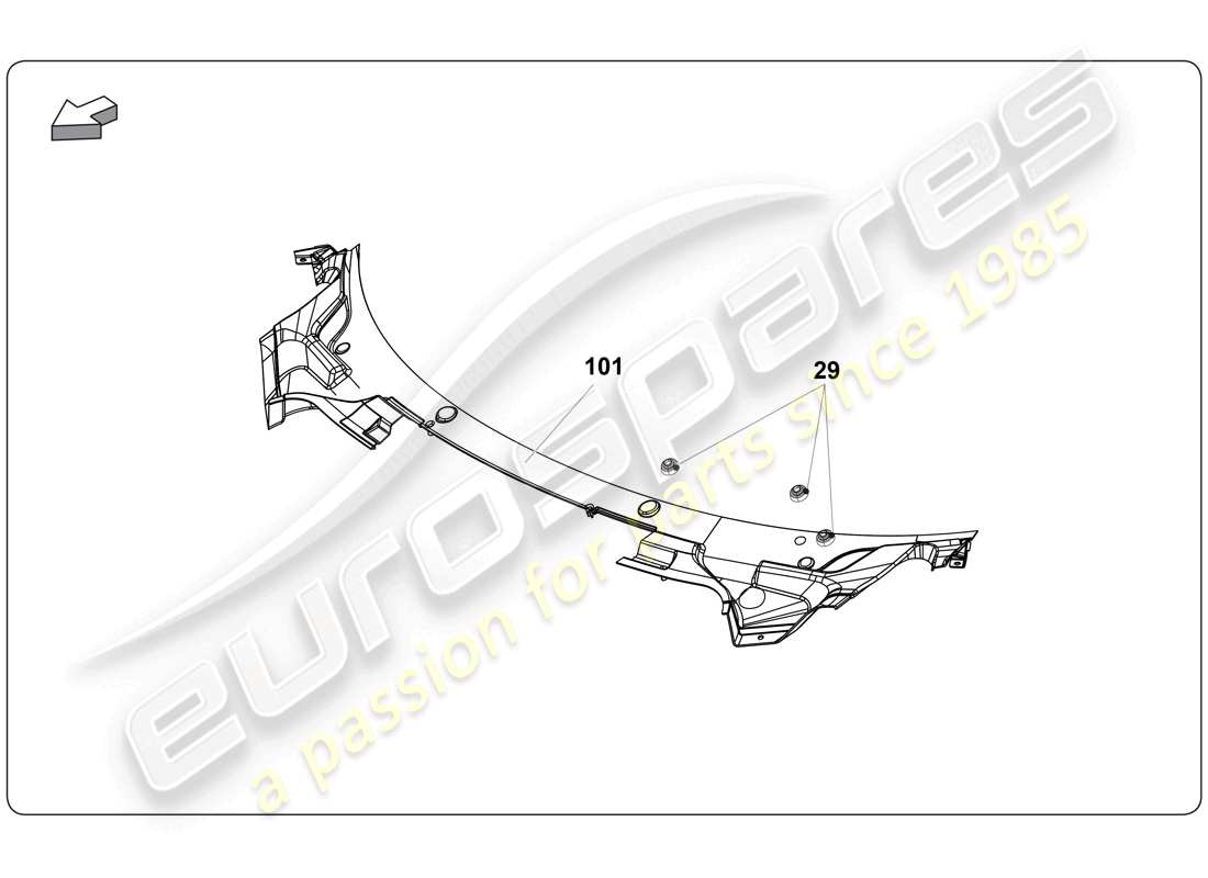 lamborghini super trofeo (2009-2014) cover part diagram