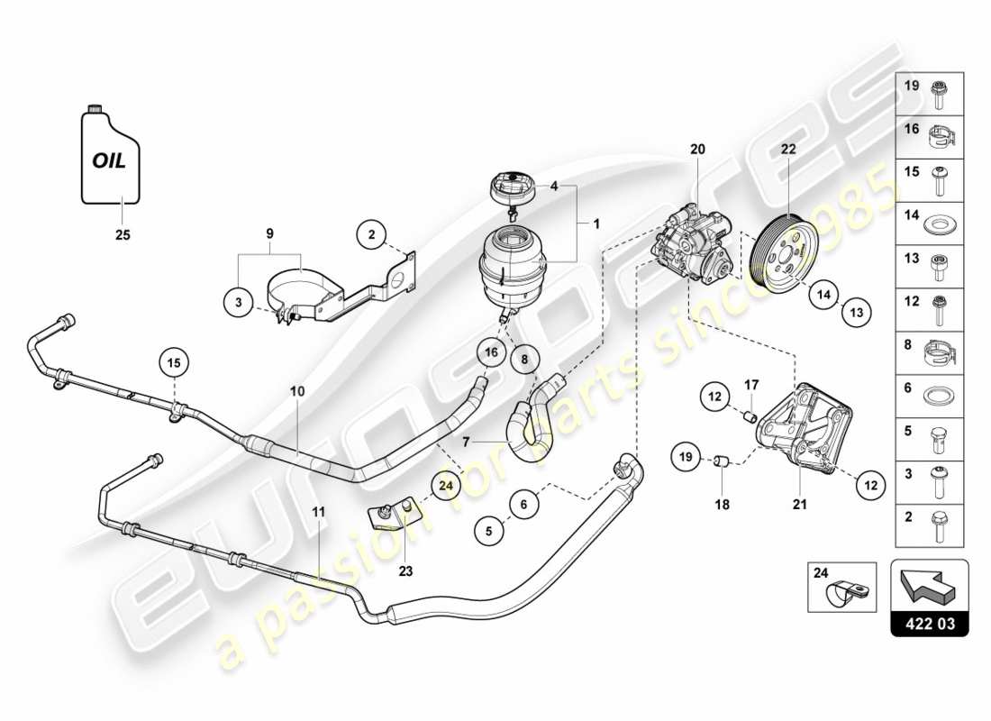 lamborghini 2012 (lp700-4 coupe)) electric power steering pump parts diagram