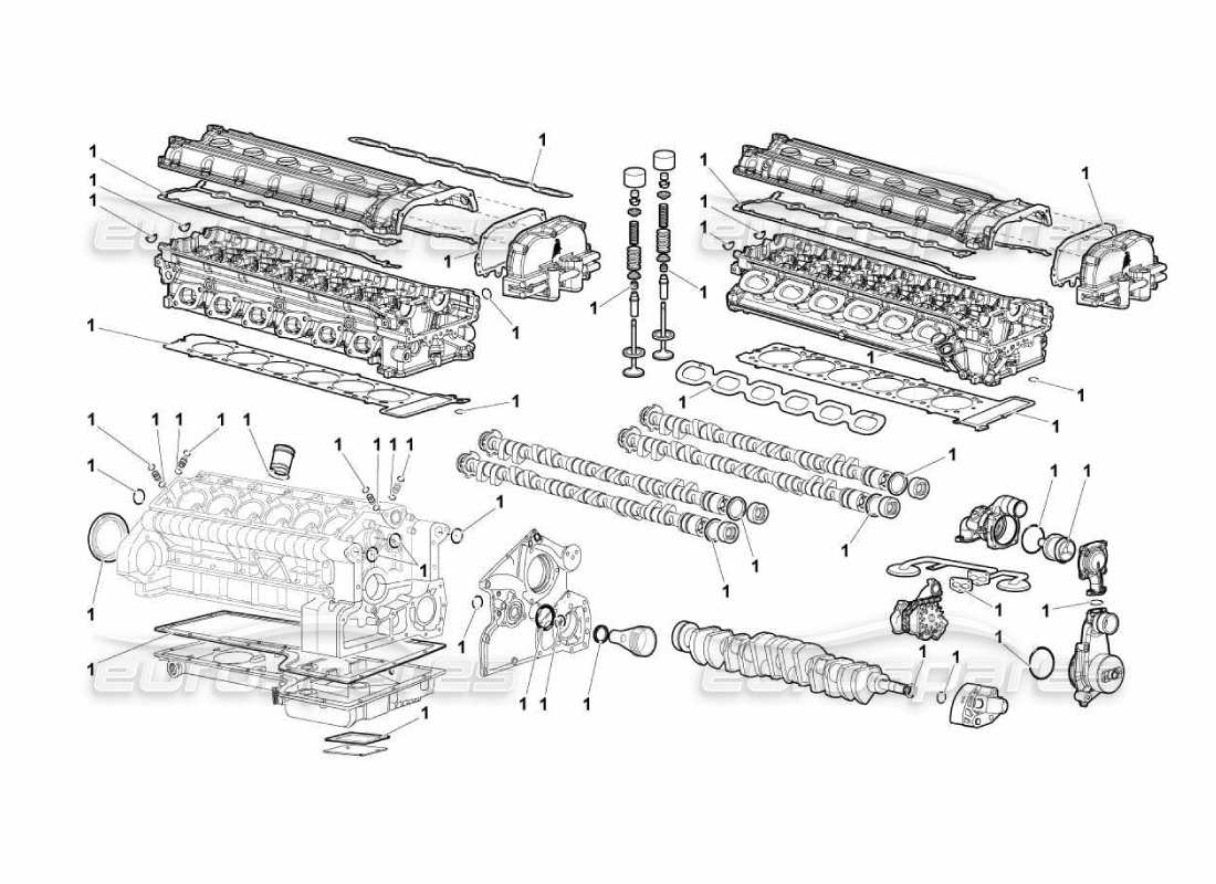 lamborghini murcielago lp670 gasket kit part diagram