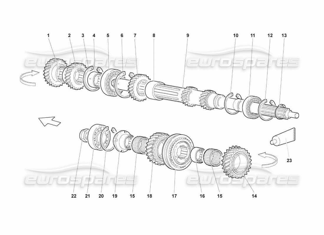 lamborghini murcielago lp670 main shaft part diagram