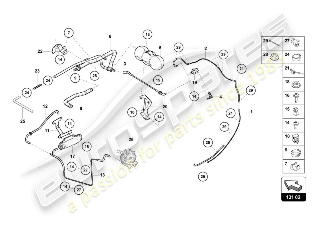 lamborghini lp740-4 s coupe (2018) vacuum system part diagram