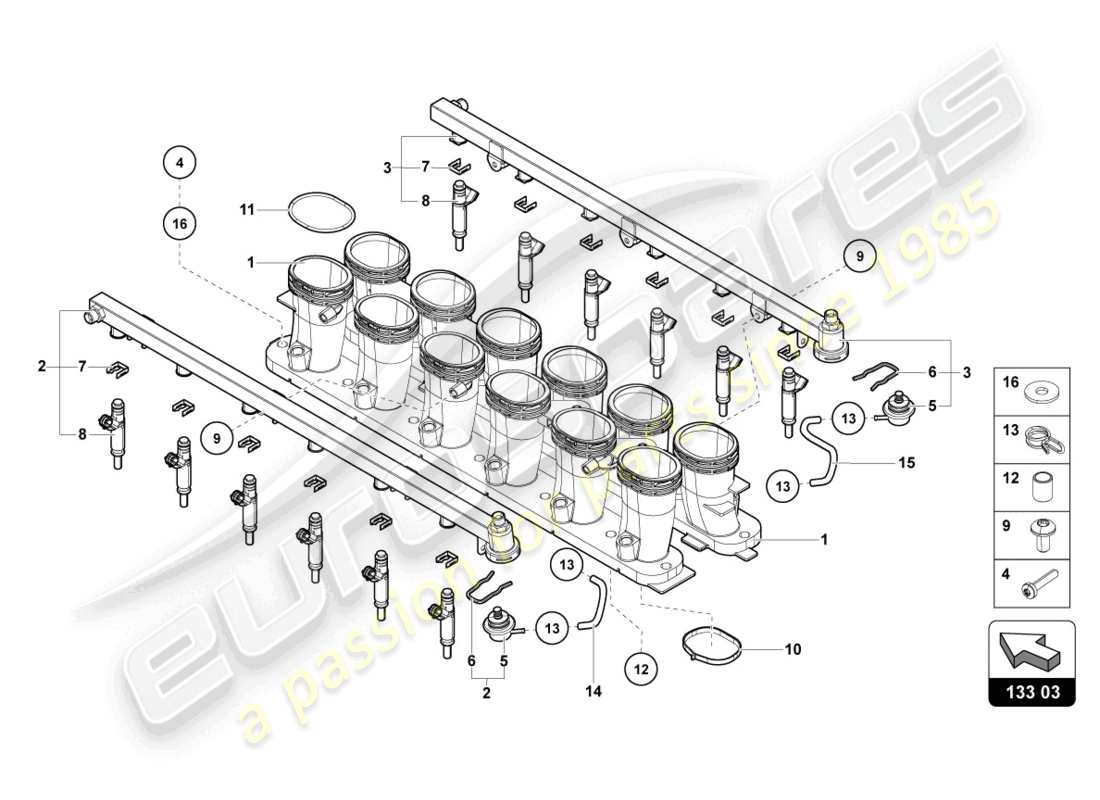 lamborghini sian (2020) intake manifold part diagram