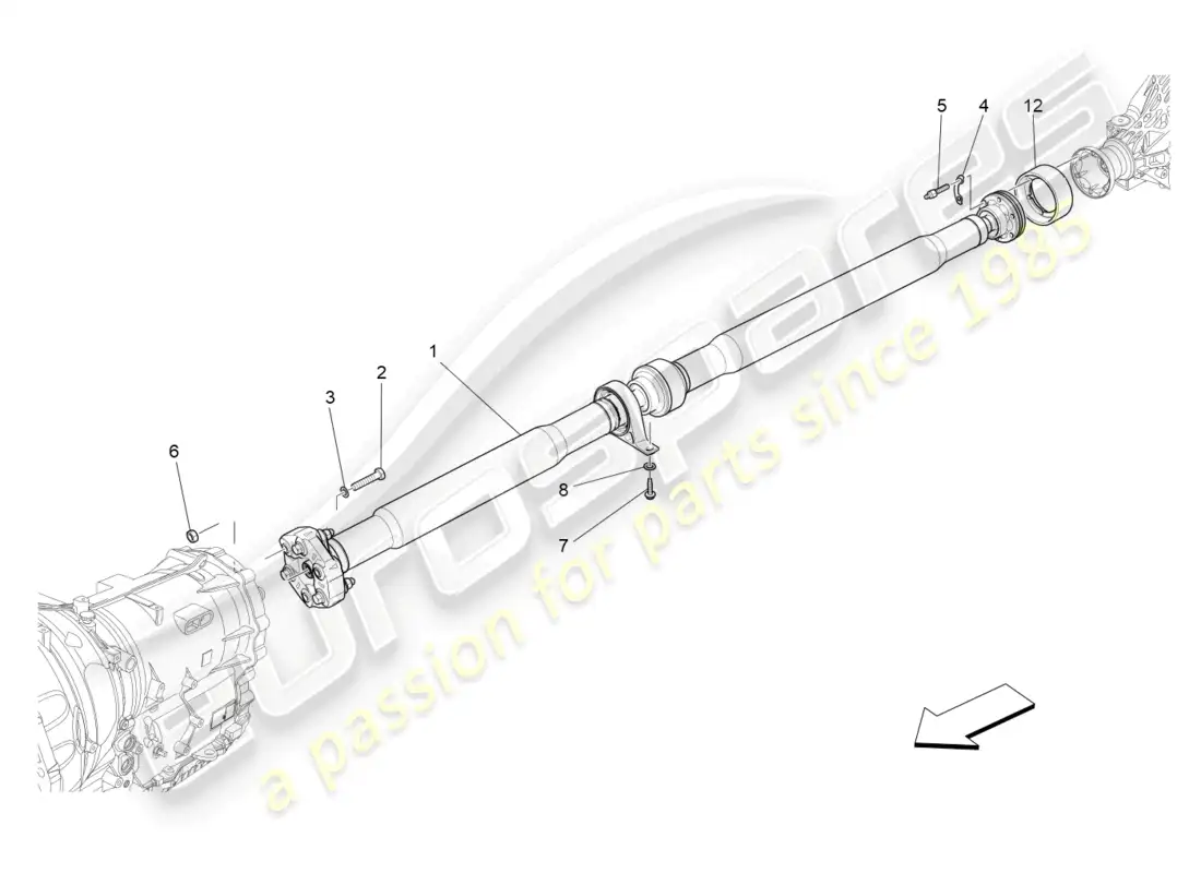 maserati ghibli (2015) transmission shaft parts diagram