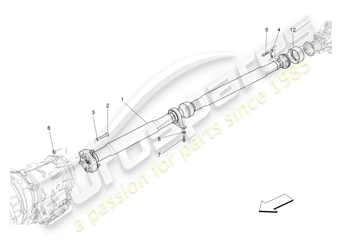 maserati ghibli (2015) transmission shaft parts diagram