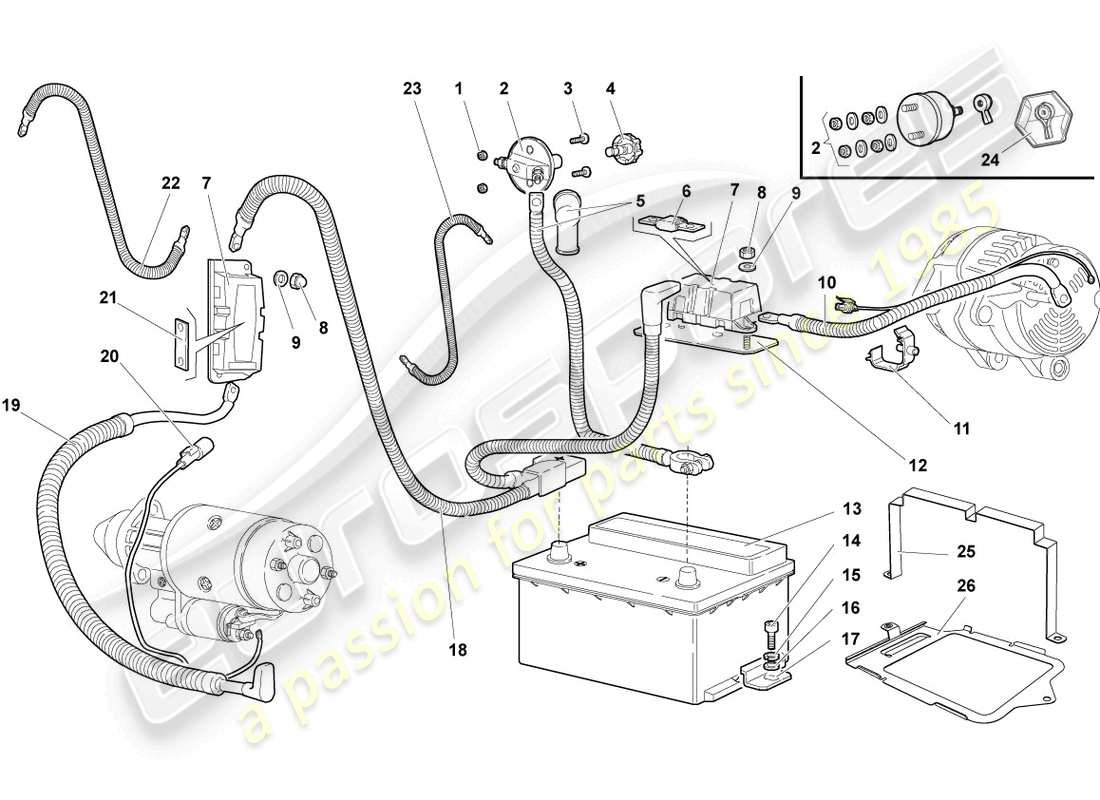 lamborghini murcielago coupe (2002) main fuse socket part diagram