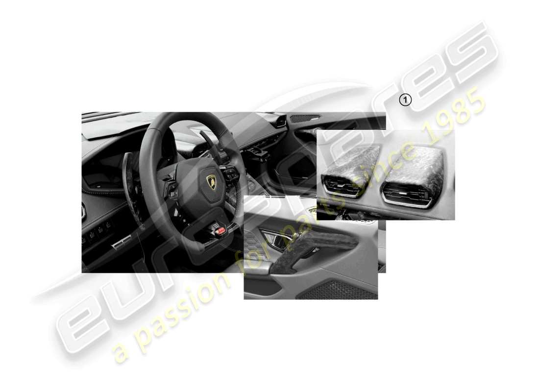 lamborghini accessories (evo spyder) decor set for centre console and door interiors part diagram
