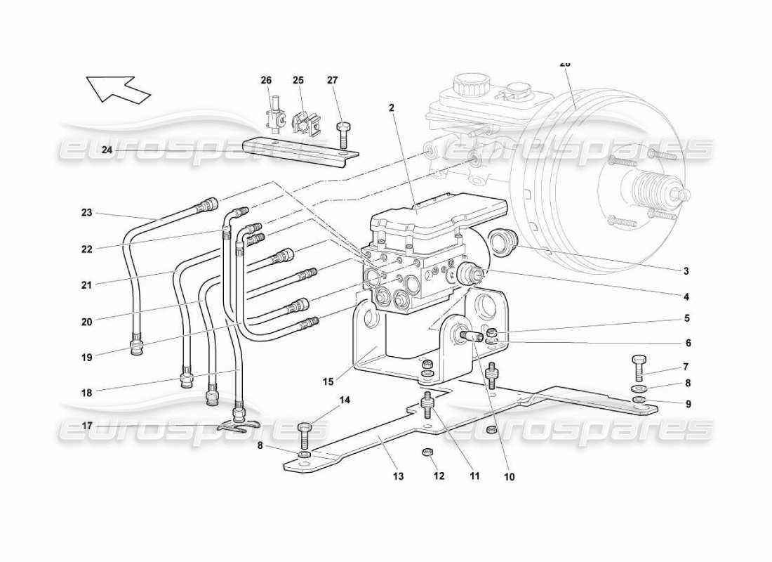 lamborghini murcielago lp670 electrohydraulic abs cu parts diagram