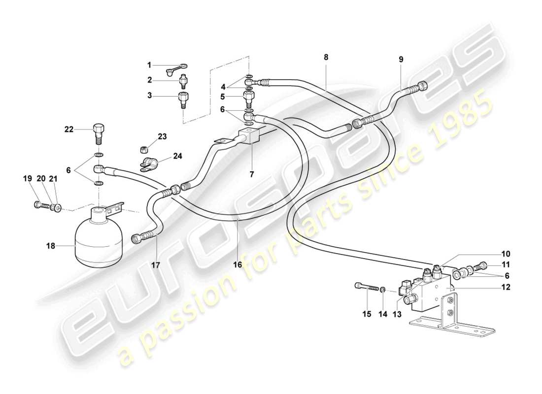 lamborghini murcielago roadster (2006) central hydraulics part diagram