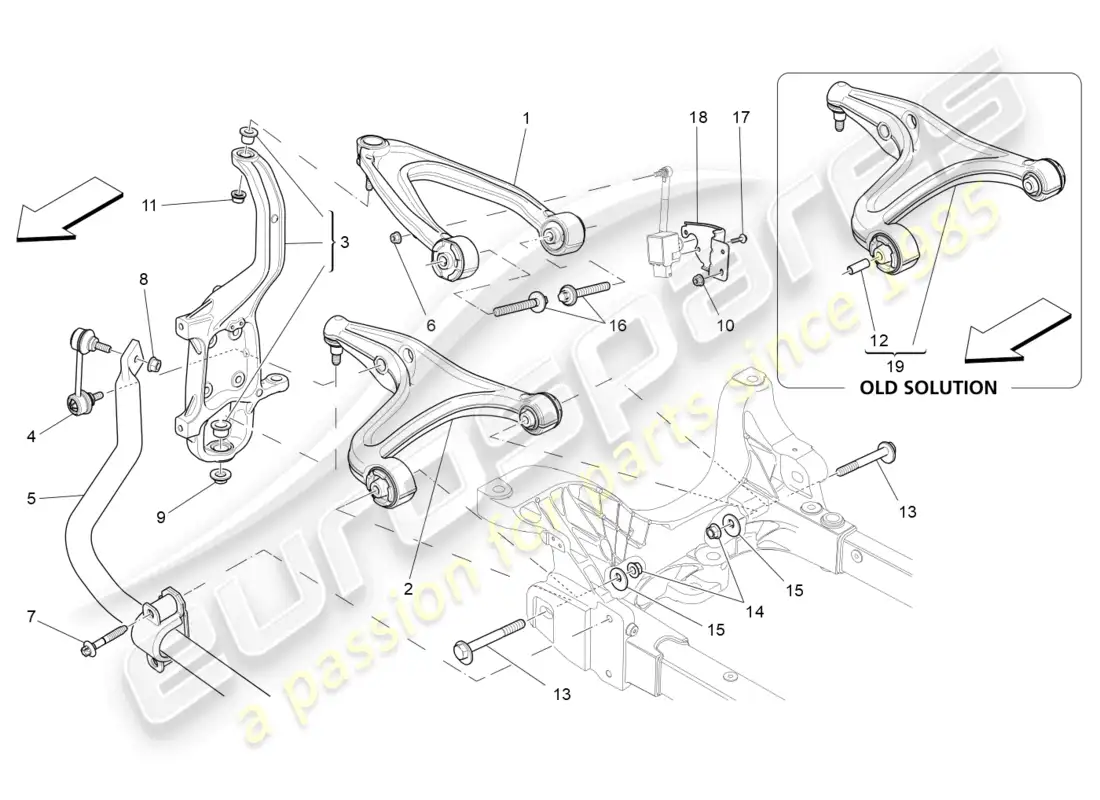 maserati ghibli (2017) front suspension parts diagram