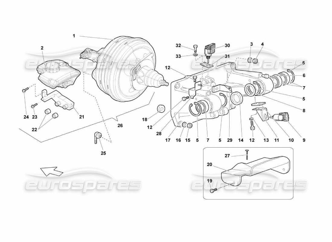 lamborghini murcielago lp670 pedal support part diagram