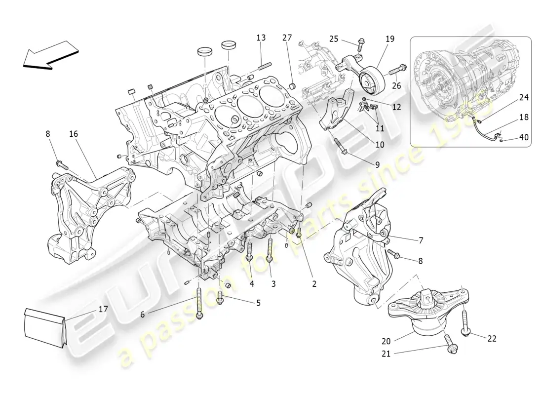 maserati levante (2017) crankcase parts diagram