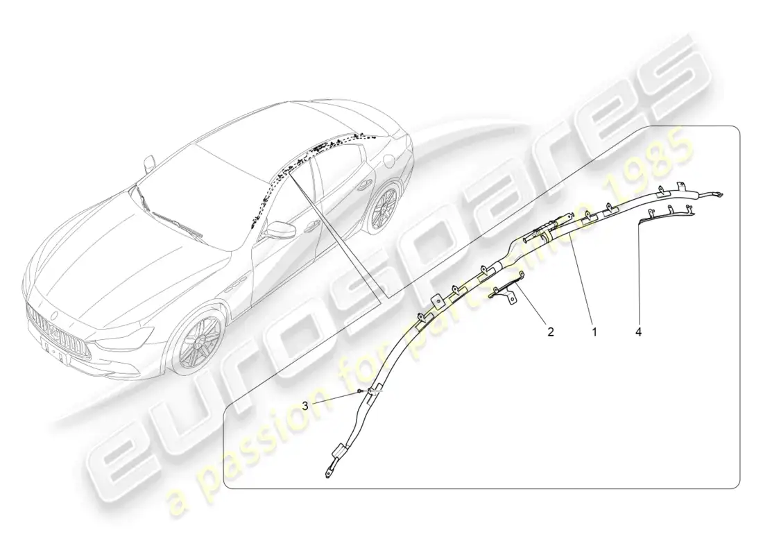 maserati ghibli (2015) window bag system parts diagram