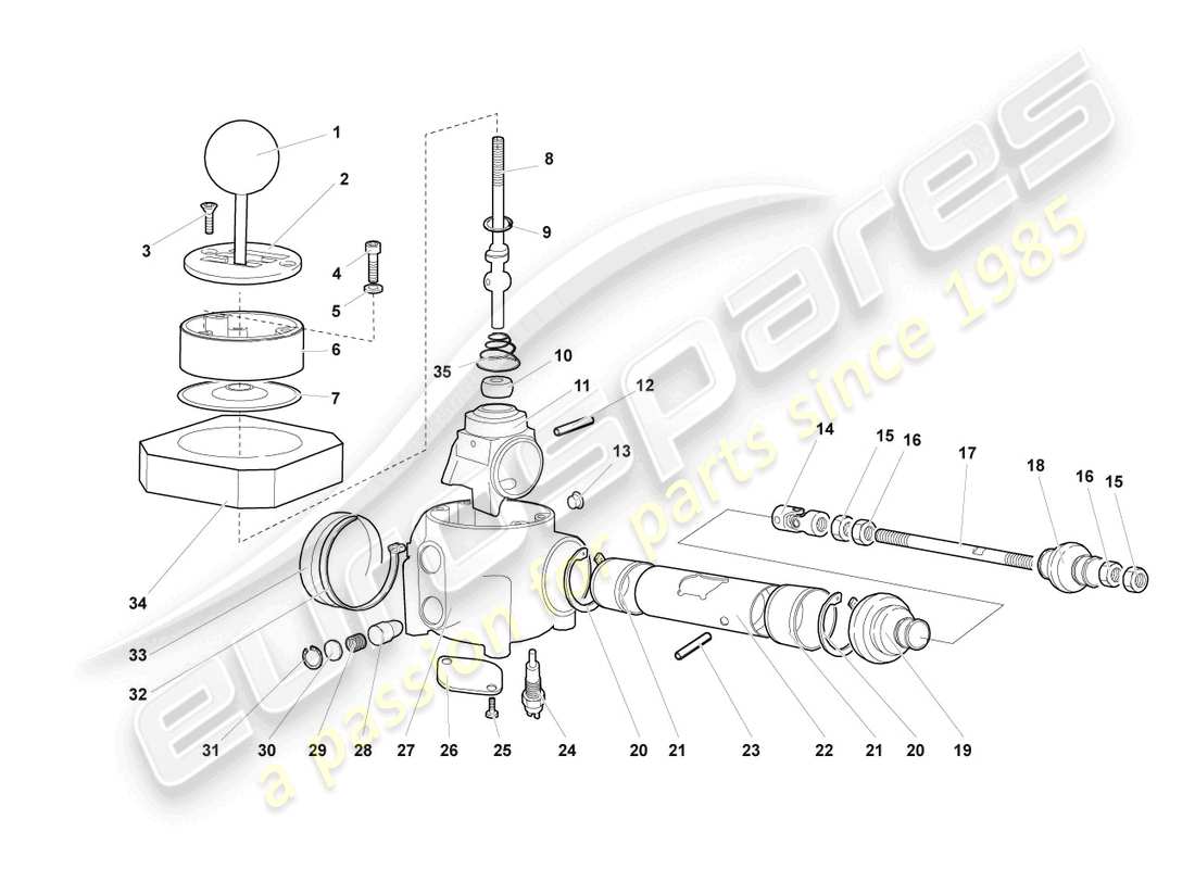 lamborghini murcielago coupe (2002) mounting for shift mechanism part diagram