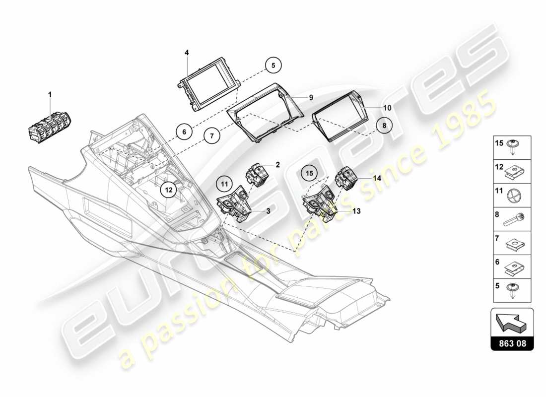 lamborghini lp700-4 coupe (2012) switch unit part diagram