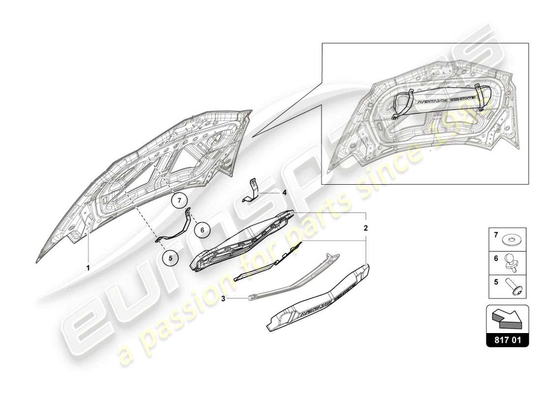lamborghini lp740-4 s roadster (2018) windbreak part diagram