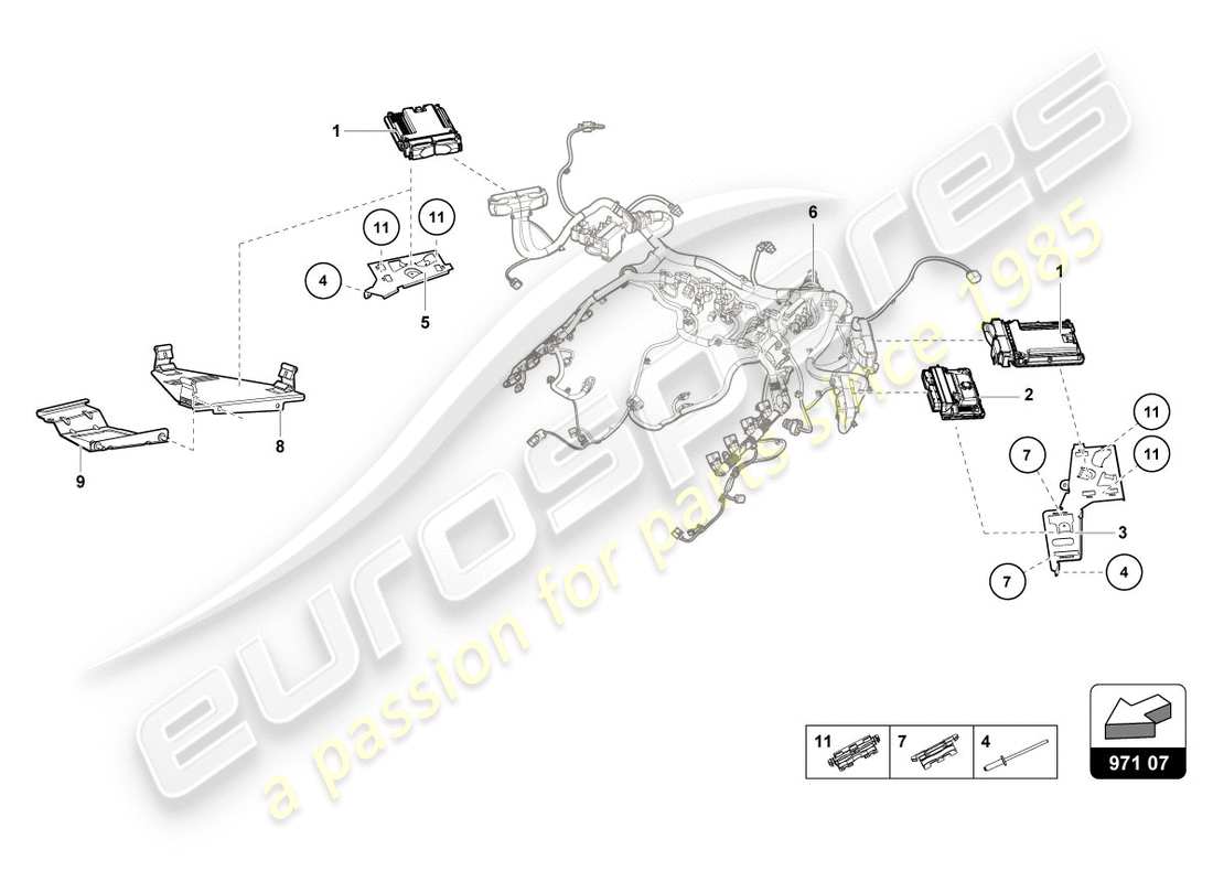 lamborghini lp610-4 spyder (2017) engine control unit parts diagram