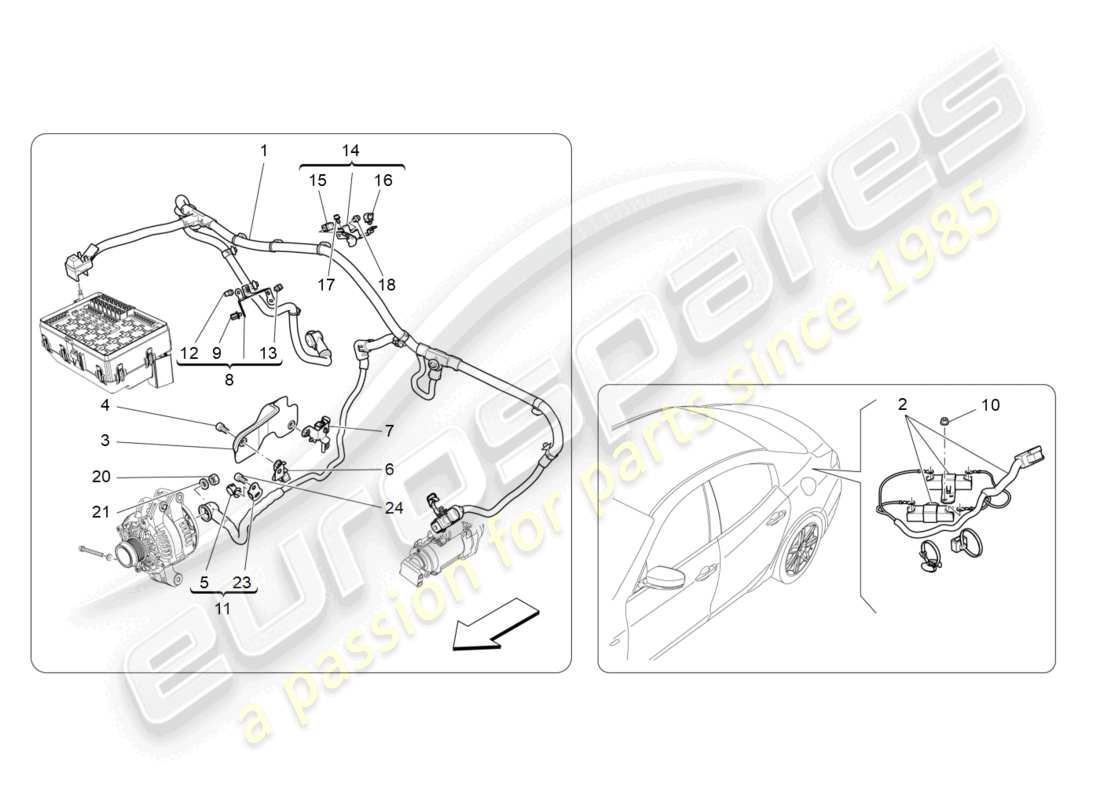 maserati ghibli fragment (2022) main wiring parts diagram