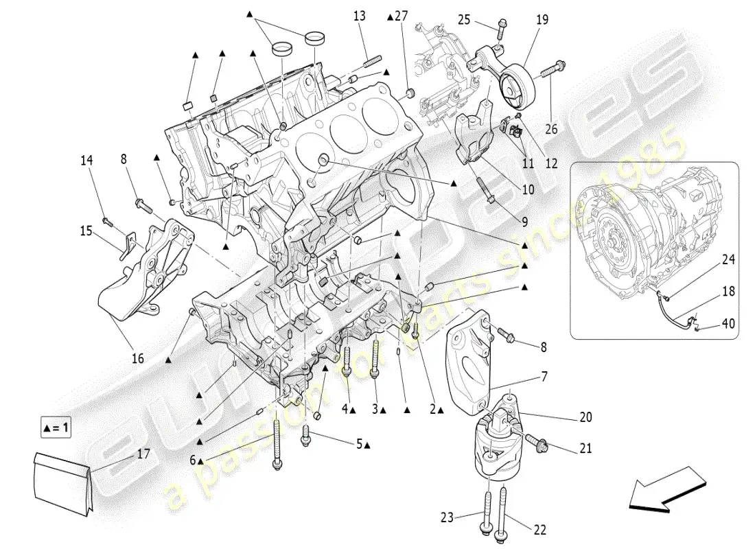 maserati ghibli (2019) crankcase parts diagram