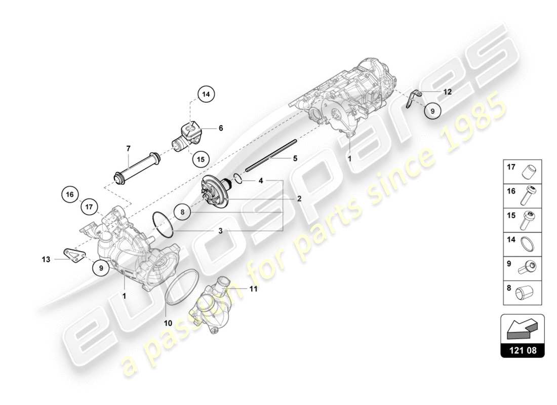 lamborghini 2017 (lp610-4 spyder) mounting for oil pump intermediate shaft part diagram