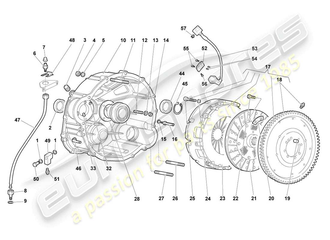 lamborghini murcielago roadster (2006) coupling e-gear part diagram