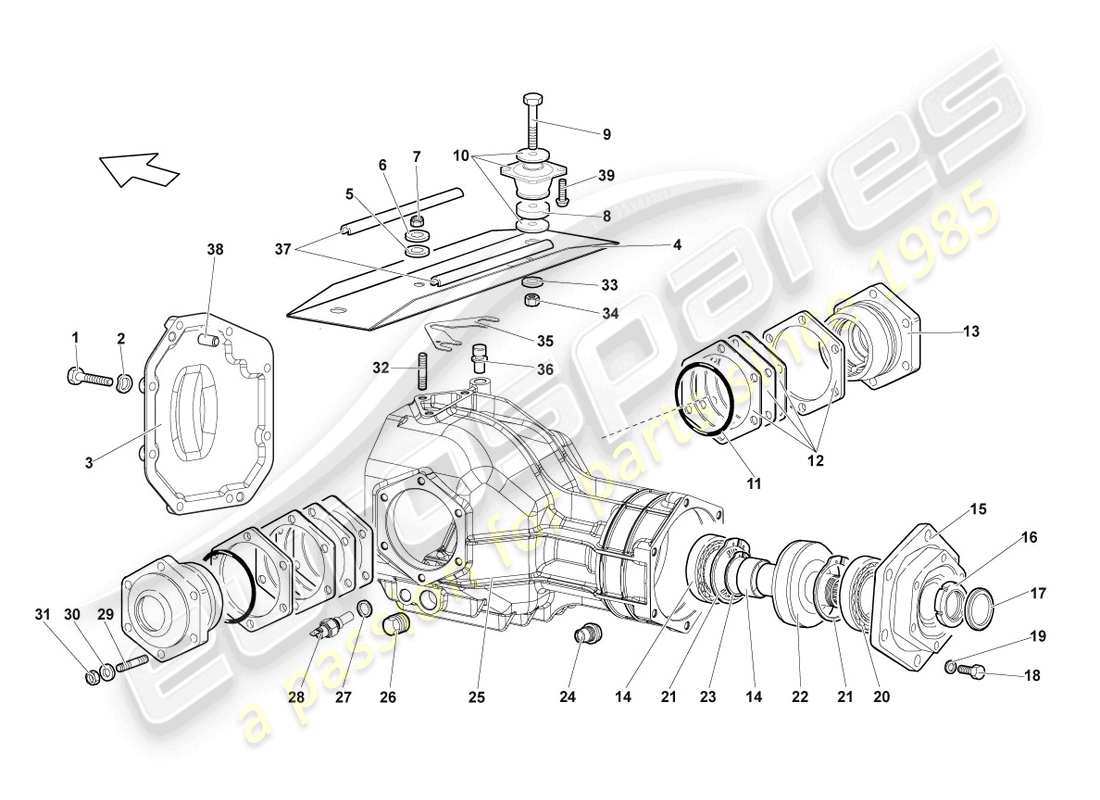 lamborghini murcielago roadster (2006) housing for differential part diagram