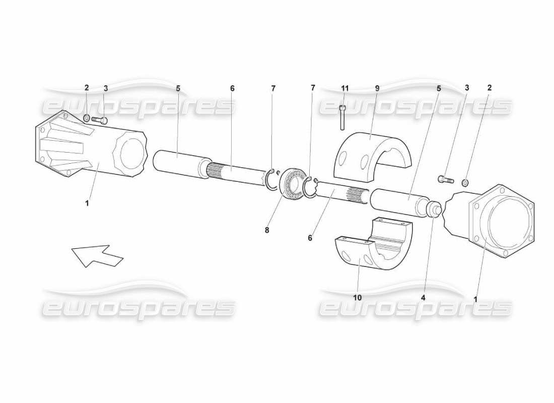 lamborghini murcielago lp670 propeller shaft part diagram