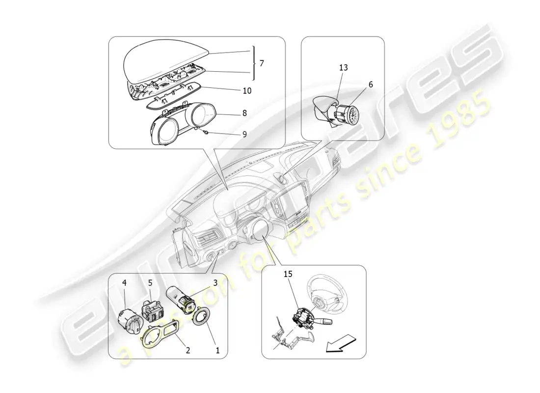 maserati ghibli (2015) dashboard devices parts diagram