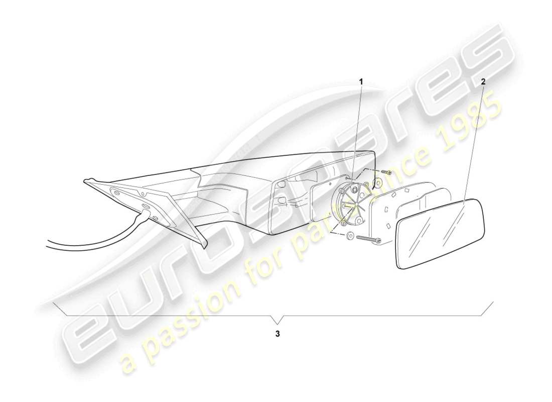 lamborghini murcielago roadster (2006) exterior mirror part diagram