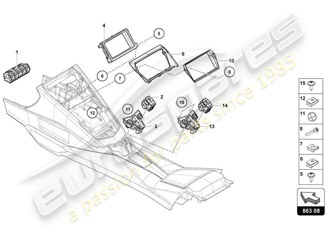 lamborghini lp720-4 coupe 50 (2014) switch unit parts diagram
