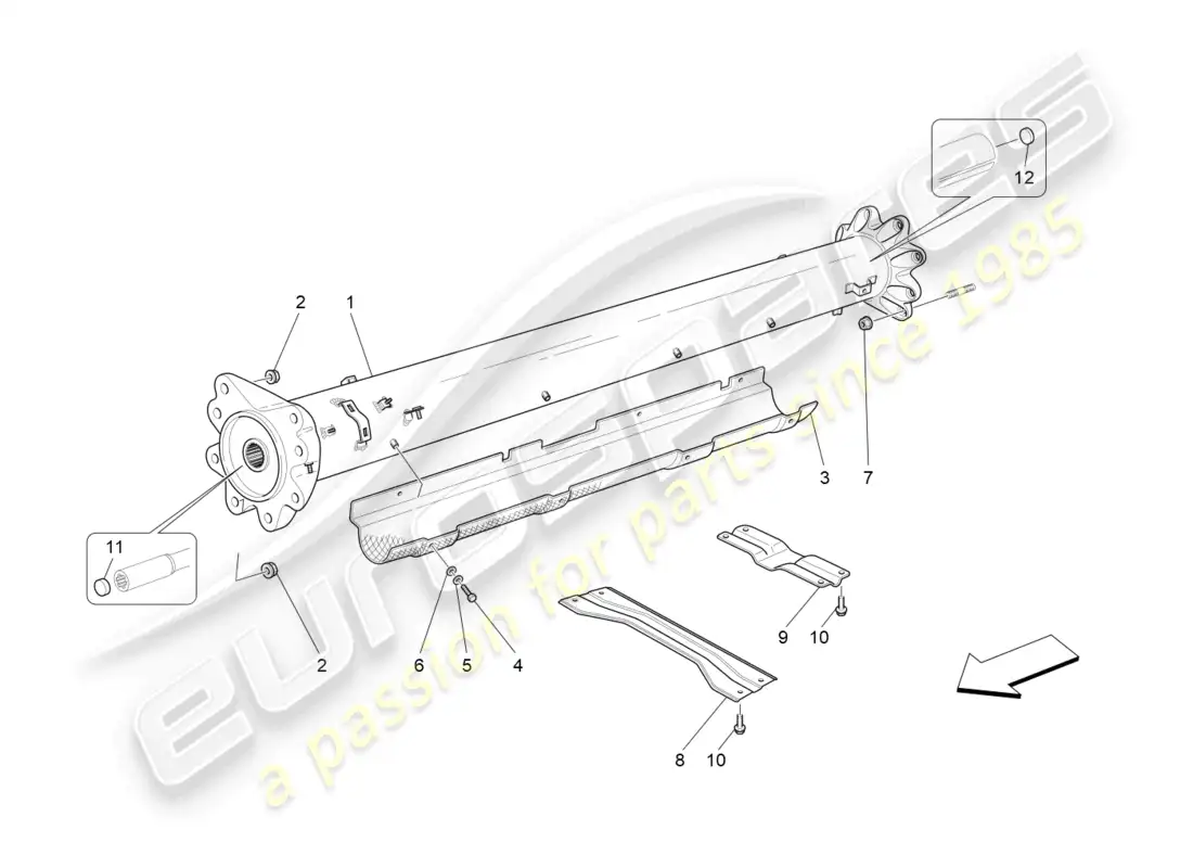 maserati granturismo mc stradale (2013) transmission shaft parts diagram