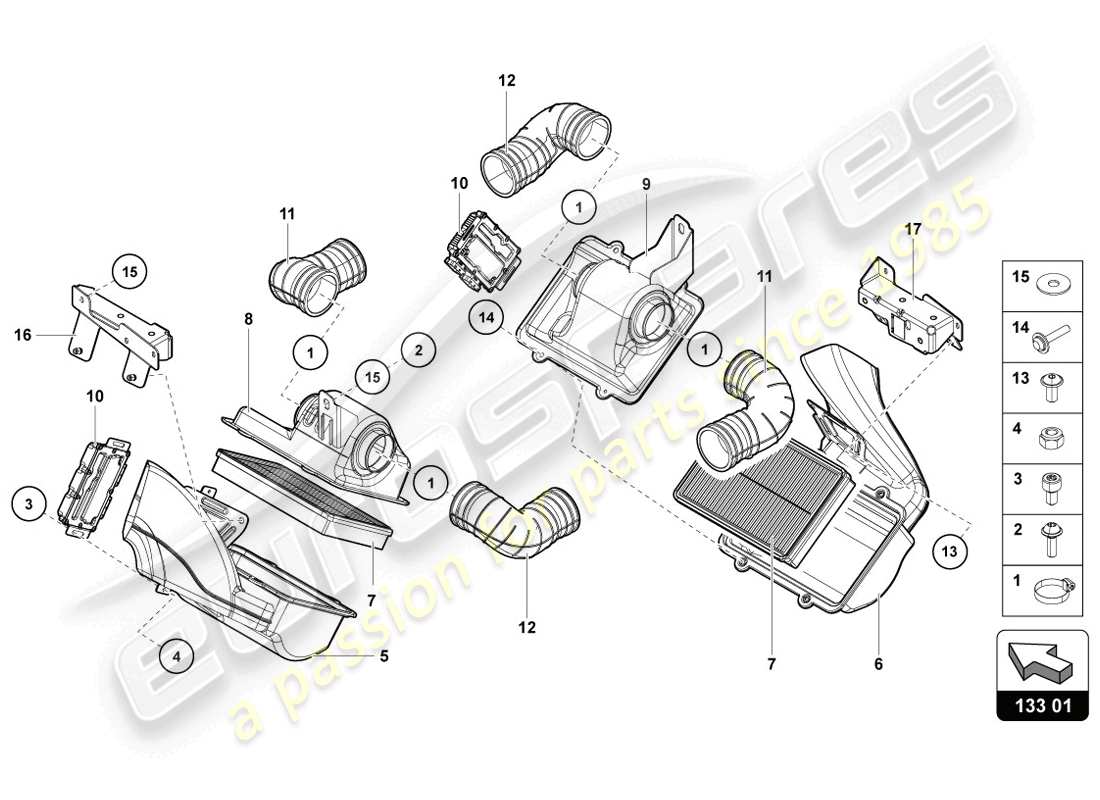 lamborghini 2014 (lp720-4 coupe 50) air filter part diagram