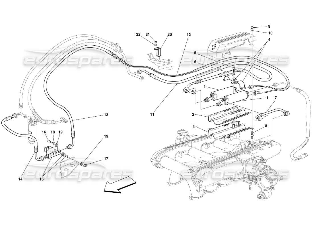 FERRARI 456 M GT/M GTA FUEL COOLING SYSTEM -VALID FOR USA M.Y. 2000 AND CDN M.Y. 2000 PART DIAGRAM ferrari 456 m gt/m gta fuel cooling system -valid for usa m.y. 2000 and cdn m.y. 2000 part diagram