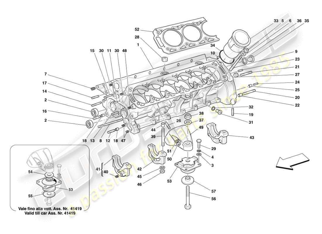 FERRARI 456 M GT/M GTA CRANKCASE PART DIAGRAM ferrari 456 m gt/m gta crankcase part diagram