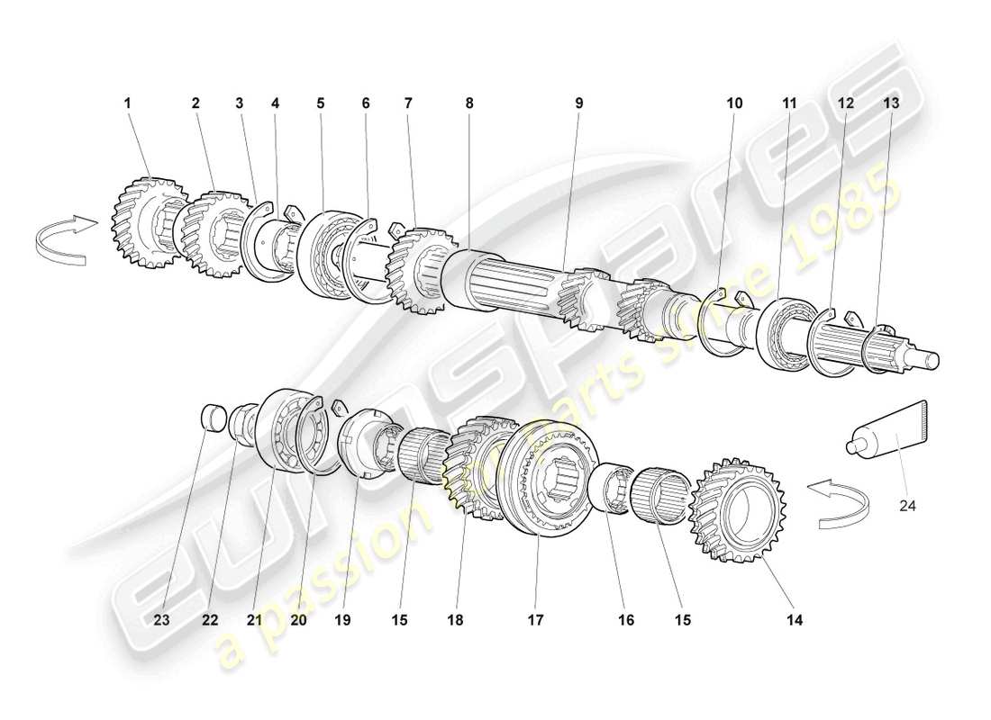 lamborghini murcielago coupe (2003) input shaft part diagram