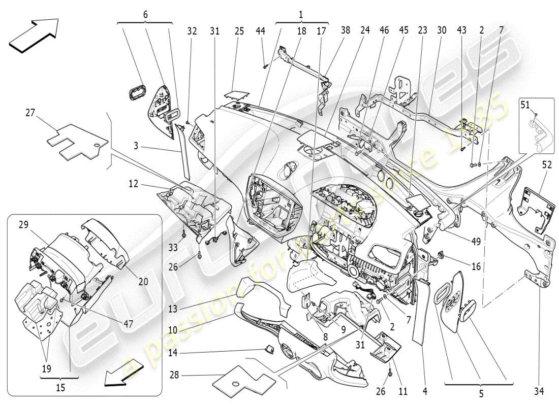 maserati ghibli (2019) dashboard unit part diagram