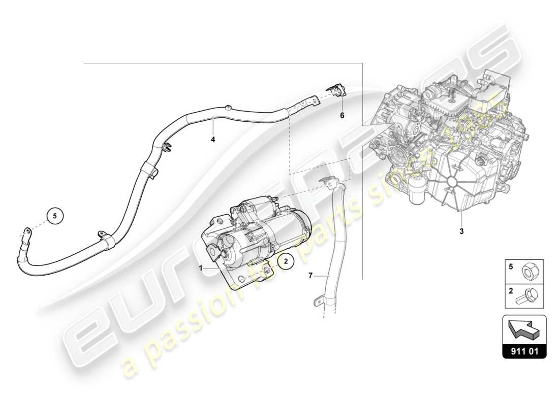 lamborghini 2017 (lp580-2 coupe) starter part diagram