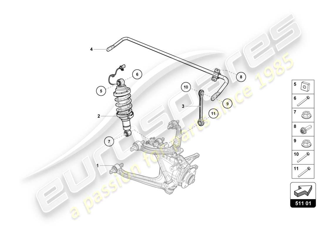 lamborghini 2016 (lp610-4 avio) shock absorber rear part diagram