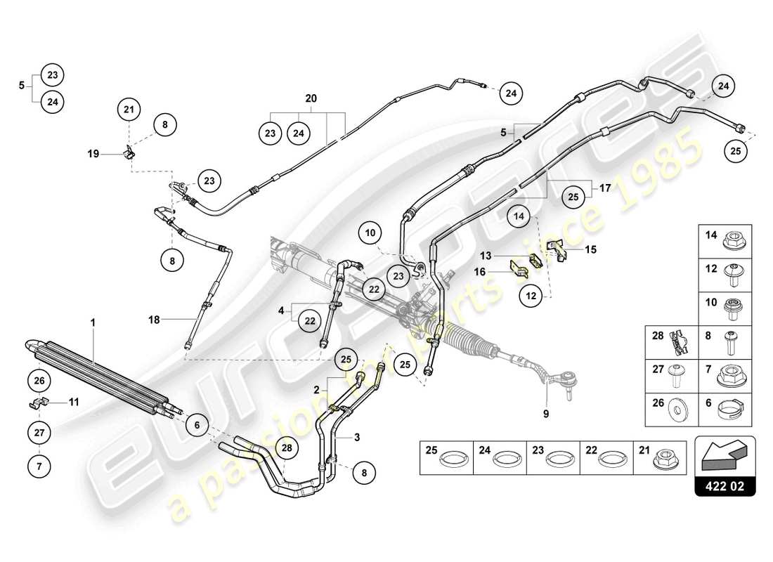 lamborghini 2015 (lp720-4 roadster 50) power steering part diagram