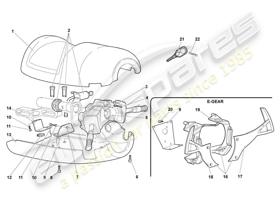 lamborghini murcielago roadster (2006) steering col. combi switch part diagram