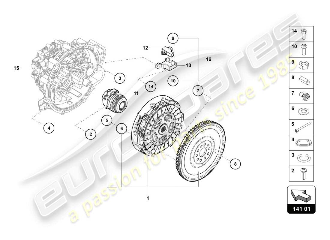 lamborghini 2014 (lp720-4 coupe 50) clutch part diagram