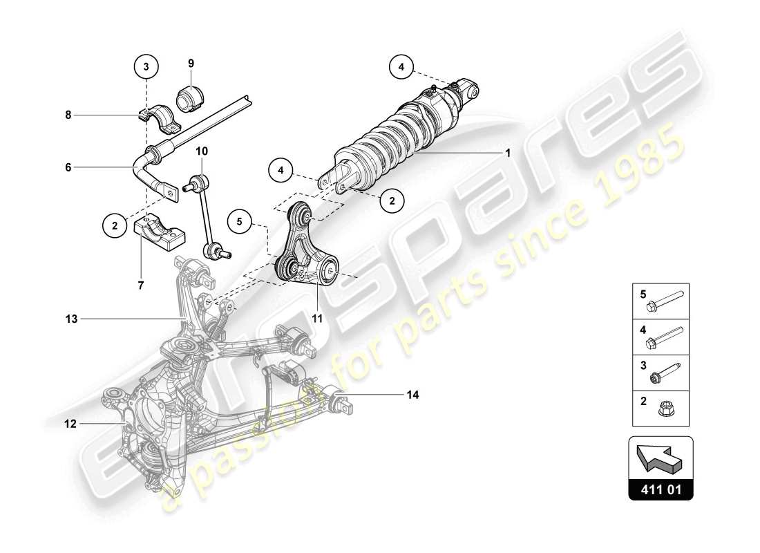 lamborghini 2014 (lp720-4 coupe 50) shock absorbers part diagram