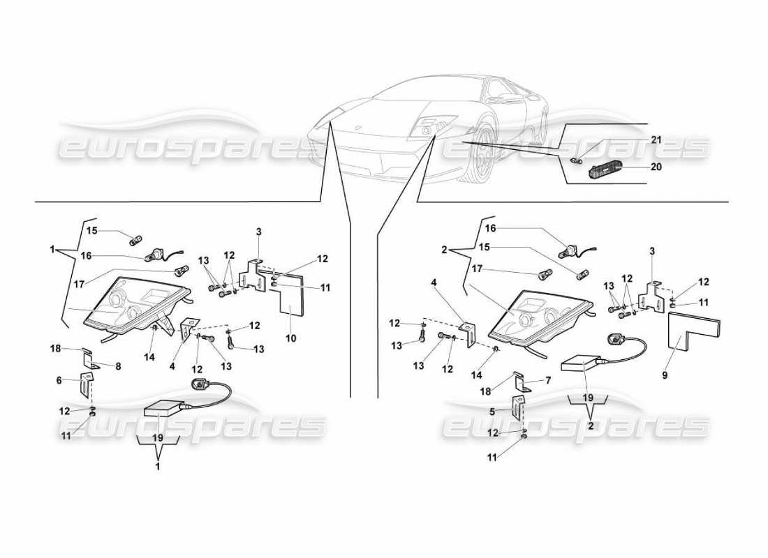 lamborghini murcielago lp670 lights part diagram