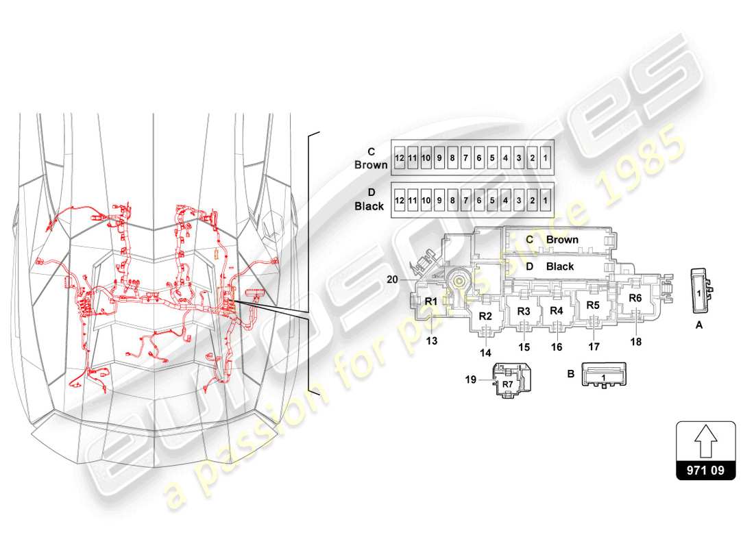lamborghini lp740-4 s roadster (2019) fuses parts diagram