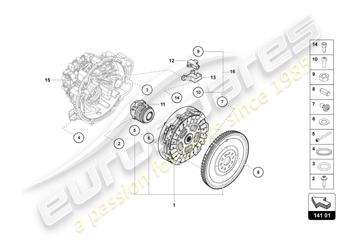 lamborghini 2012 (lp700-4 coupe)) clutch parts diagram