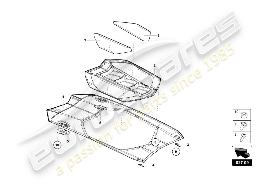 a part diagram from the lamborghini centenario coupe (2017) parts catalogue