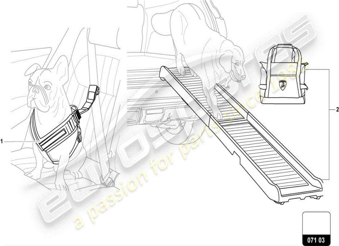 a part diagram from the lamborghini urus (accessories) parts catalogue