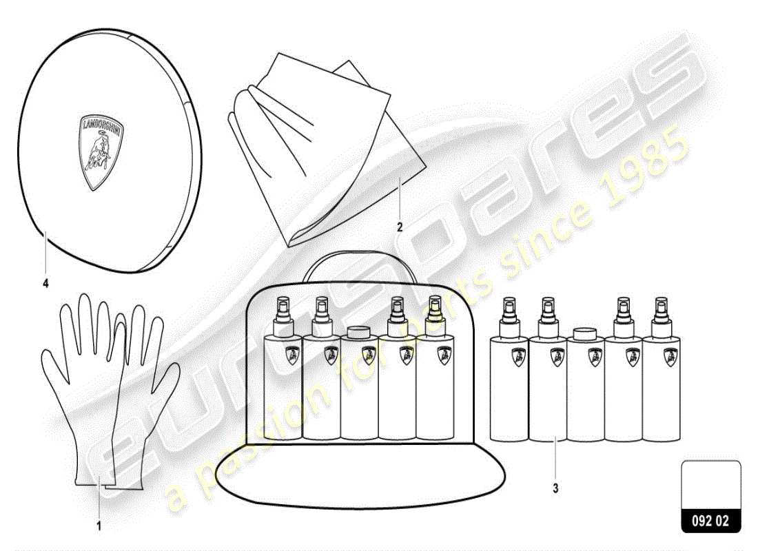 a part diagram from the lamborghini urus (accessories) parts catalogue