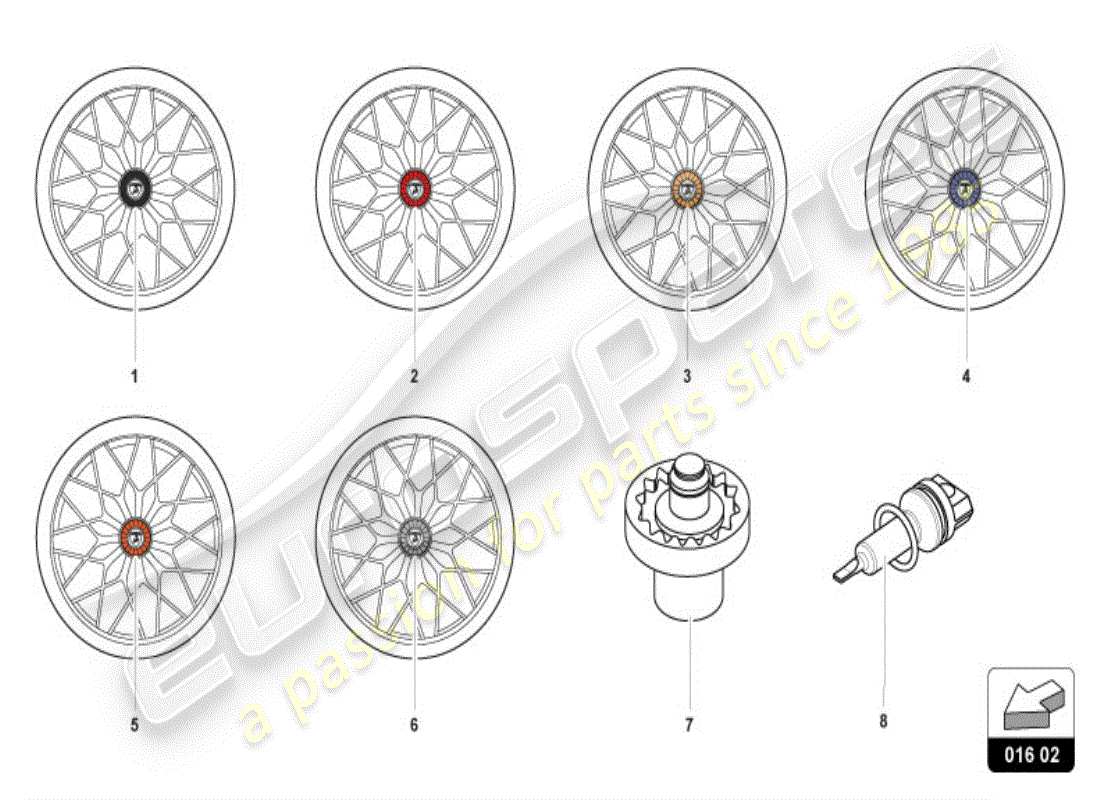 a part diagram from the lamborghini huracan evo coupe (accessories) parts catalogue