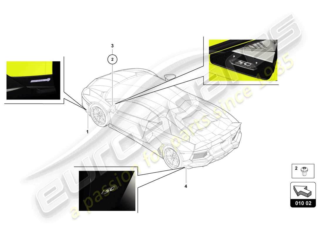 a part diagram from the lamborghini aventador lp720-4 parts catalogue